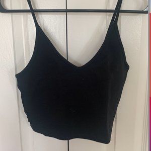 Aritzia Talula Toni Seamless Tank  Black Crop Top